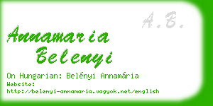 annamaria belenyi business card